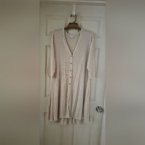 J.Jill Cream Button-Down Cardigan XL